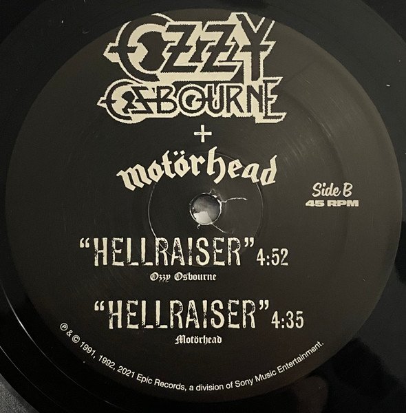 Ozzy Osbourne + Motörhead - Hellraiser (45 RPM, 10", Limited Edition)